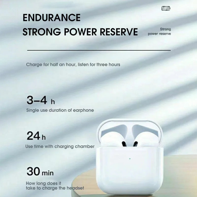 Pro 4 TWS Wireless Earbuds – Bluetooth 5.3, Waterproof, with Mic. Premium sound for Xiaomi & iPhone!